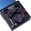 Dress 8-Piece Wedding Groom Tie Men'S Formal Business Bow Tie Square Scarf Tie Clip Hand-Typed Gift Box Packaging