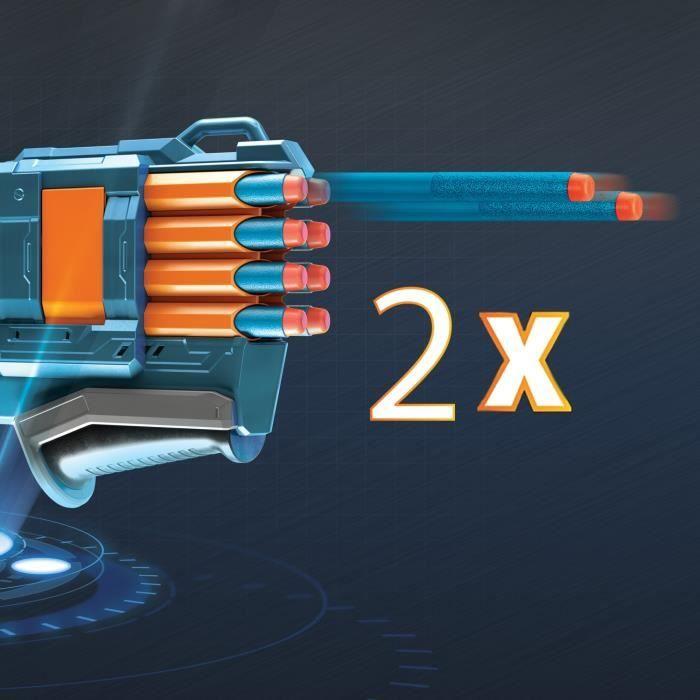 NERF - Elite 2.0 - Blaster Warden DB-8 16 Darts NERF - Fires 2 Darts At Once - Tactical Rail To Customize