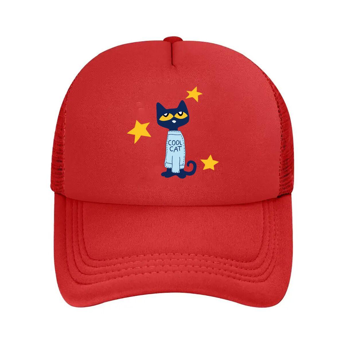 Cool Cat Star Graphic Mesh Baseball Cap Hip Hop Adjustable
