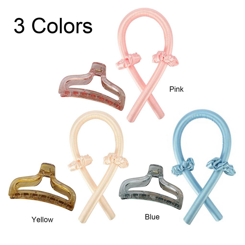 Lockenwickler-Set für langes Haar, Lockenwickler über Nacht, ohne Hitze, inklusive Lockenwickler, Haargummis, Haarspange