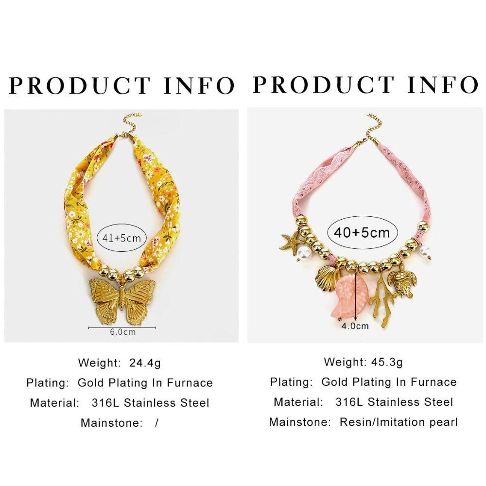 Flower Beach Ocean Series Necklace Conch Dopamine Necklace Cloth Wrap Scarf Chain Necklace  Male