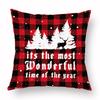 Christmas Hug Furniture Pillowcase Red Plaid Sofa Waist Support Pillow Home Home Decor Linen