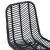 Dining Chair Set of 2 Woven Rattan and Iron Black