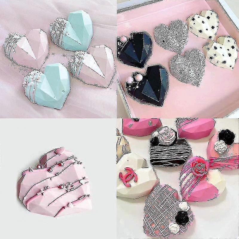 3d Diamond Love Heart Shape Silicone Molds For Pastry Baking Sponge Ch
