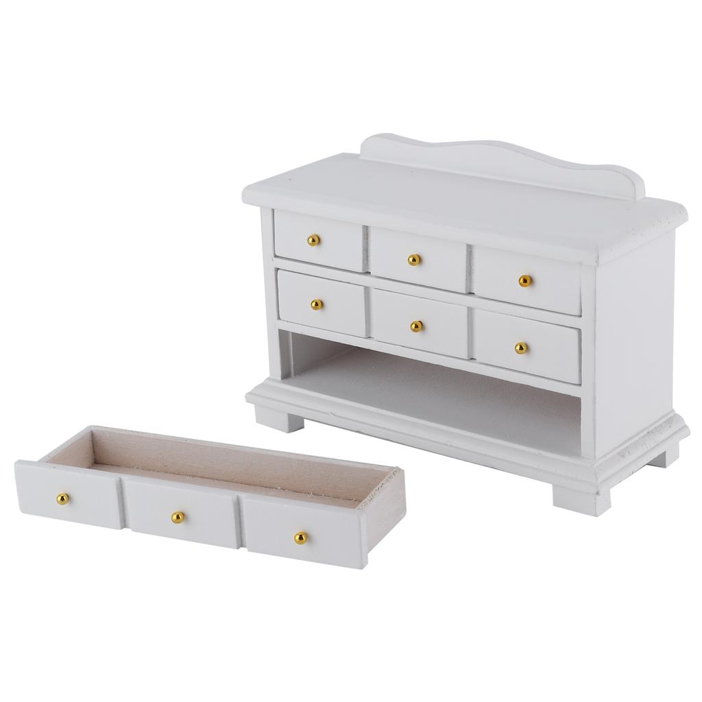 1Celsius12 Cabinet Wooden Model Furniture Bedroom Drawers Cabinet Toy for