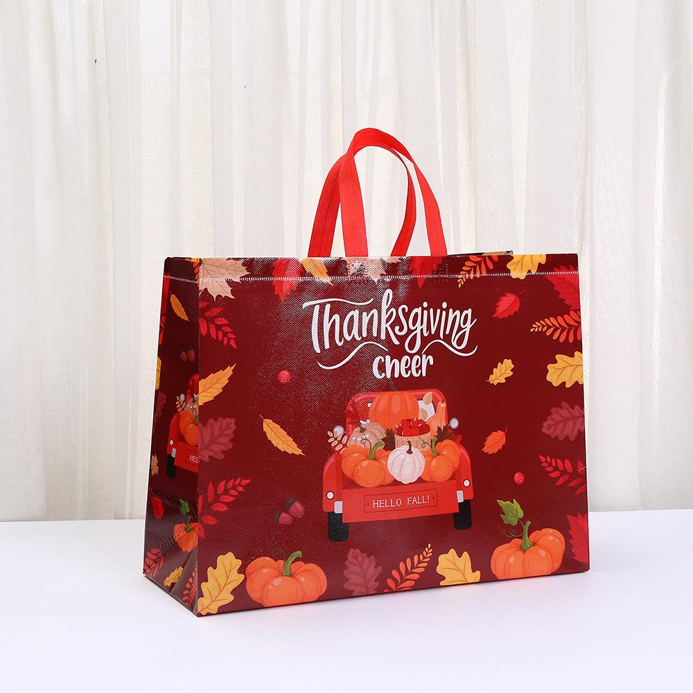 

StoBag Fall Thanksgiving Reusable Non Woven Gift Bags for Autumn Parties Holiday Treats Packaging and Seasonal Decorations 6pcs&42x18x33cm