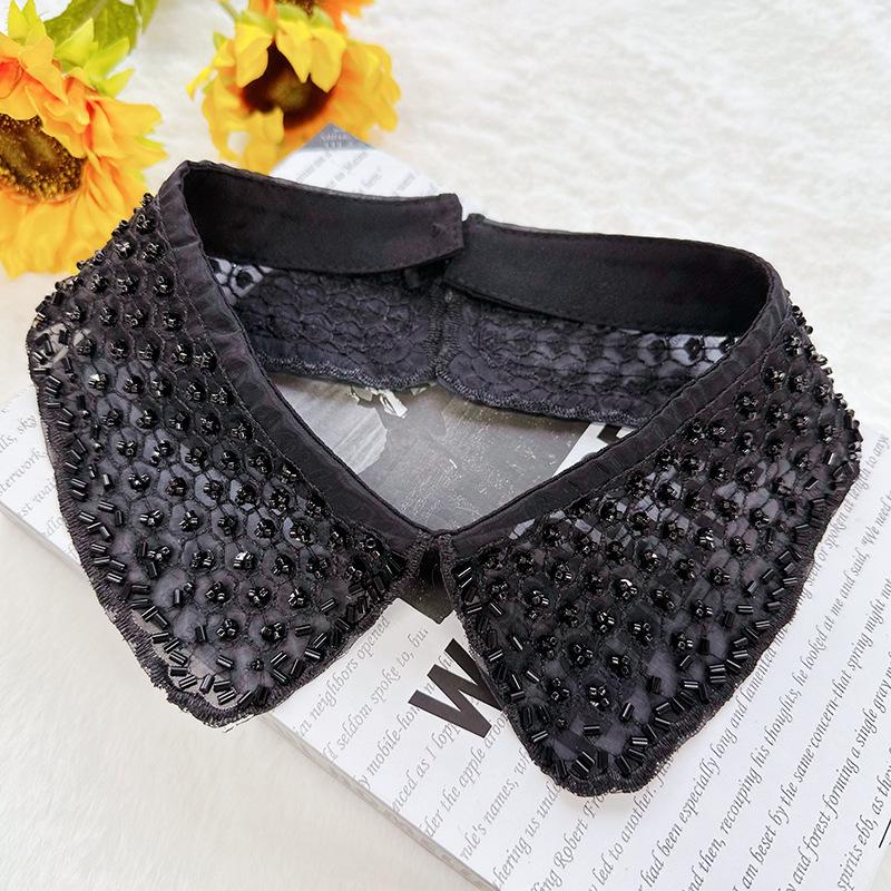 

Эжен Ярн Вышитый Черно-белый Ложный Воротник Кружевной Воротник Воротник для Рубашки Женский Универсальный Свитер Декоративный Воротник с Бусинами