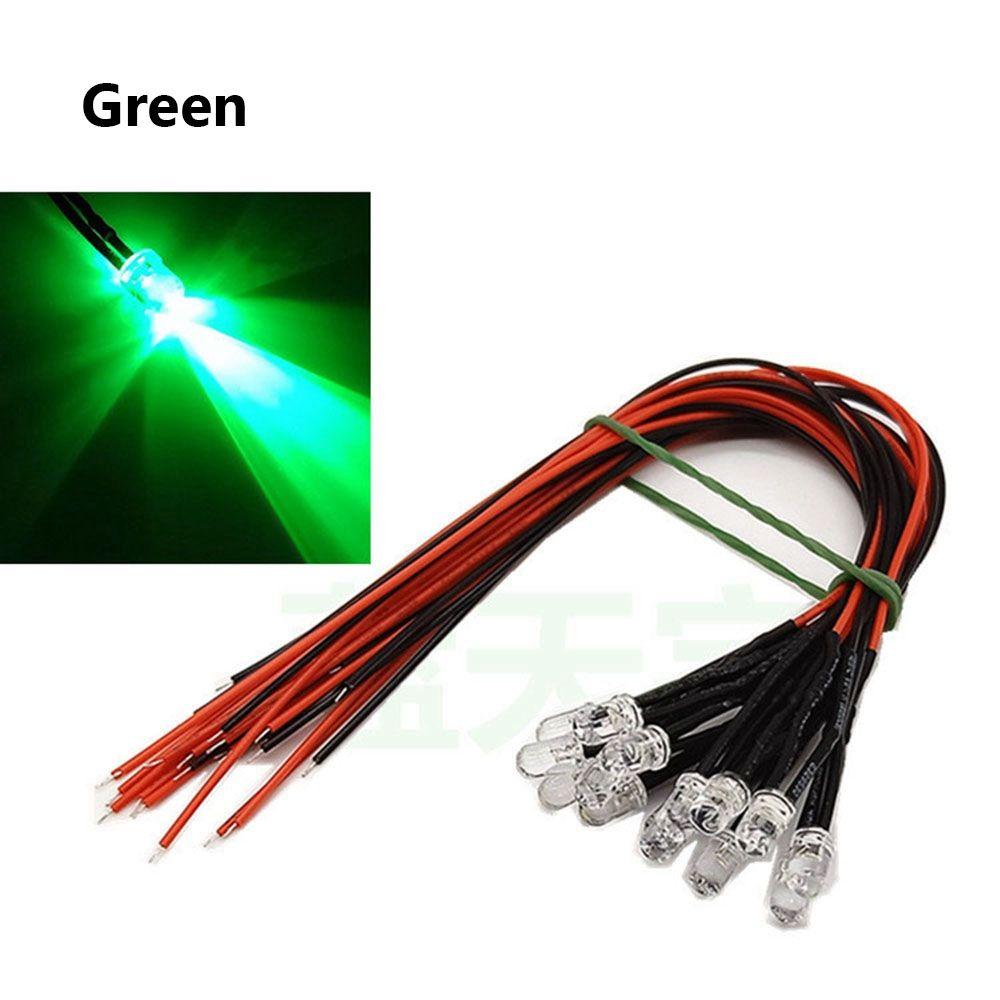 

10pcs 3mm 12V LED Light Red White Yellow For 1/10 RC Crawler 1/14 Tamiya RC Truck Drift Car Truck Toys SCX10 SCANIA G63 зелений