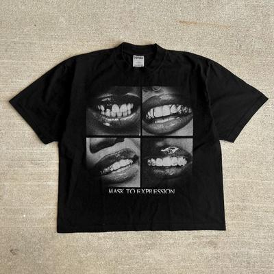 Y2k Top Men Clothing Goth Harajuku Loose Shirt High Street Fashion Print Short Sleeve Trend Hip Hop Retro Oversized T-shirt