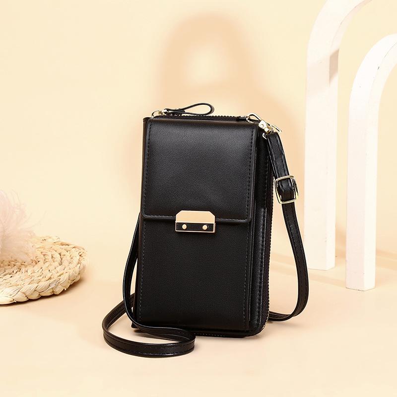 Dámská móda Kabelky na zip na telefony se spojkou Pu Kožené peněženky Malé crossbody kabelky