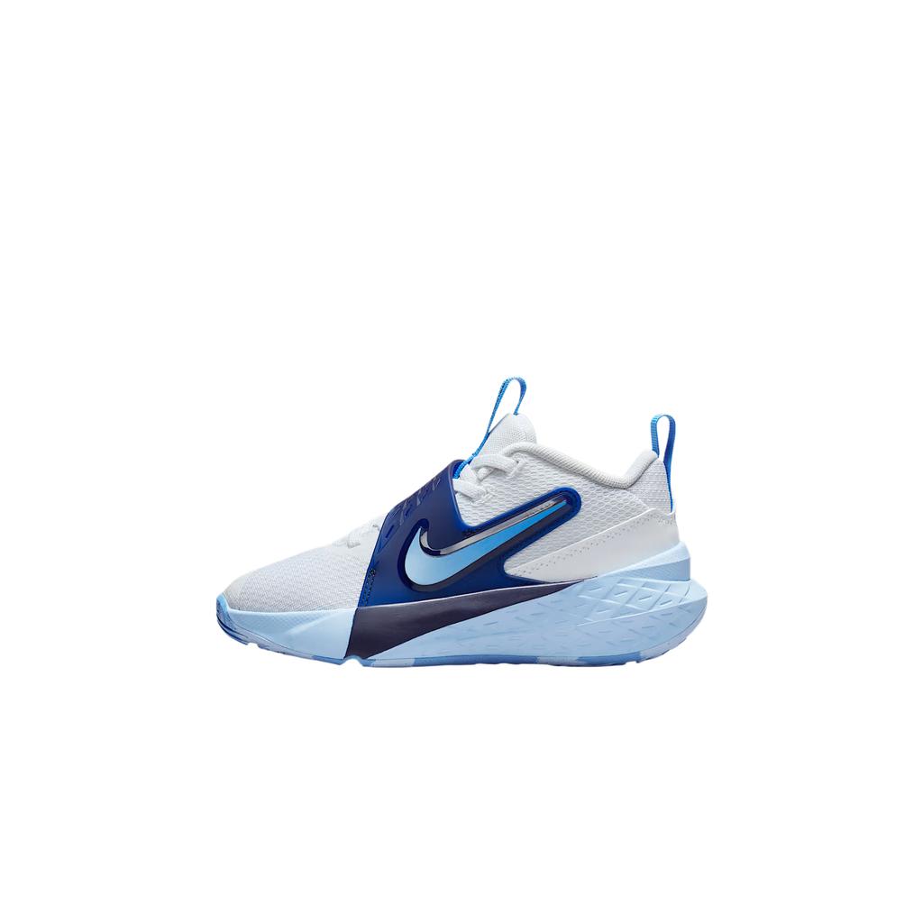 Nike Team Hustle D12 PS Psychic Blue Kids Sneakers White Midnight-Navy University-Blue HF6280-100