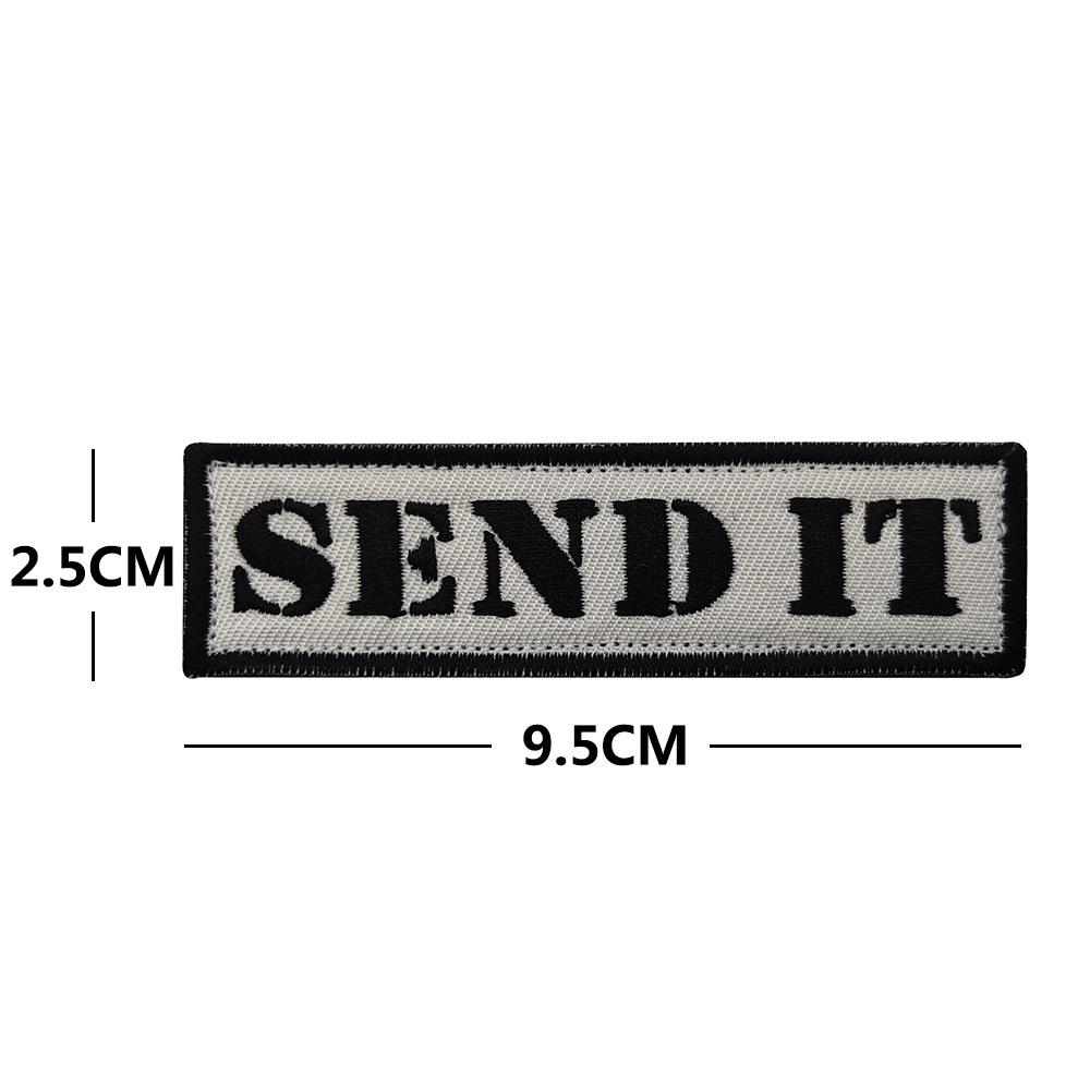 Cross-Border Embroidered Velcro Patch: SEND IT Design for Backpack or Keychain