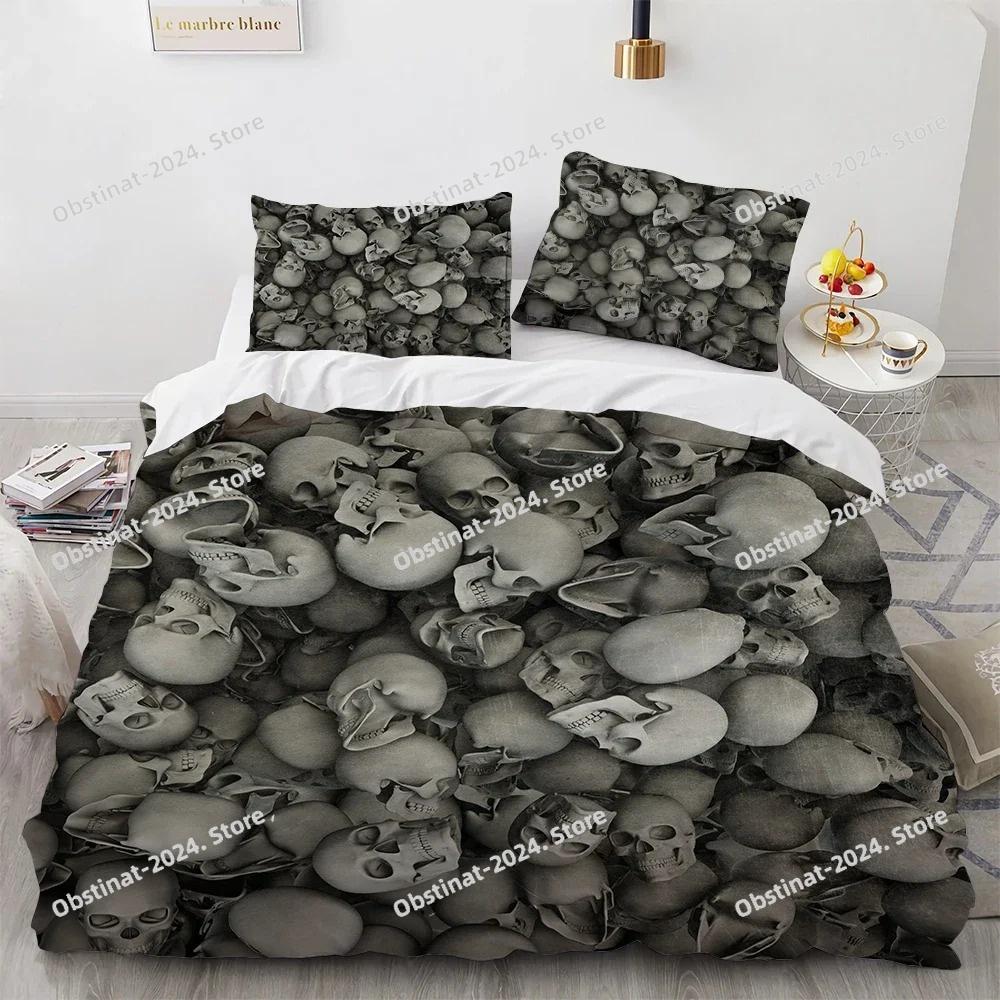 New Distressed Bedding Set Single Twin Full Queen King Size Bed Set Aldult Kid Bedroom Duvet cover Sets Skeleton Bed Sheet Set