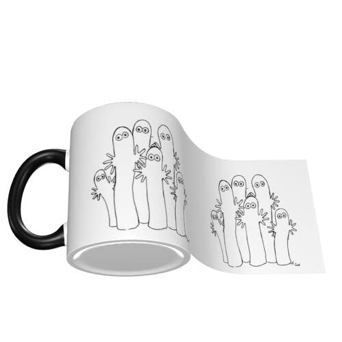 Moomin Hattifattener Mug, Heat-Resistant, Microwave-Safe, Stylish, Cute, Large Capacity, Diameter 8.4cm X Height 9.8cm (B)