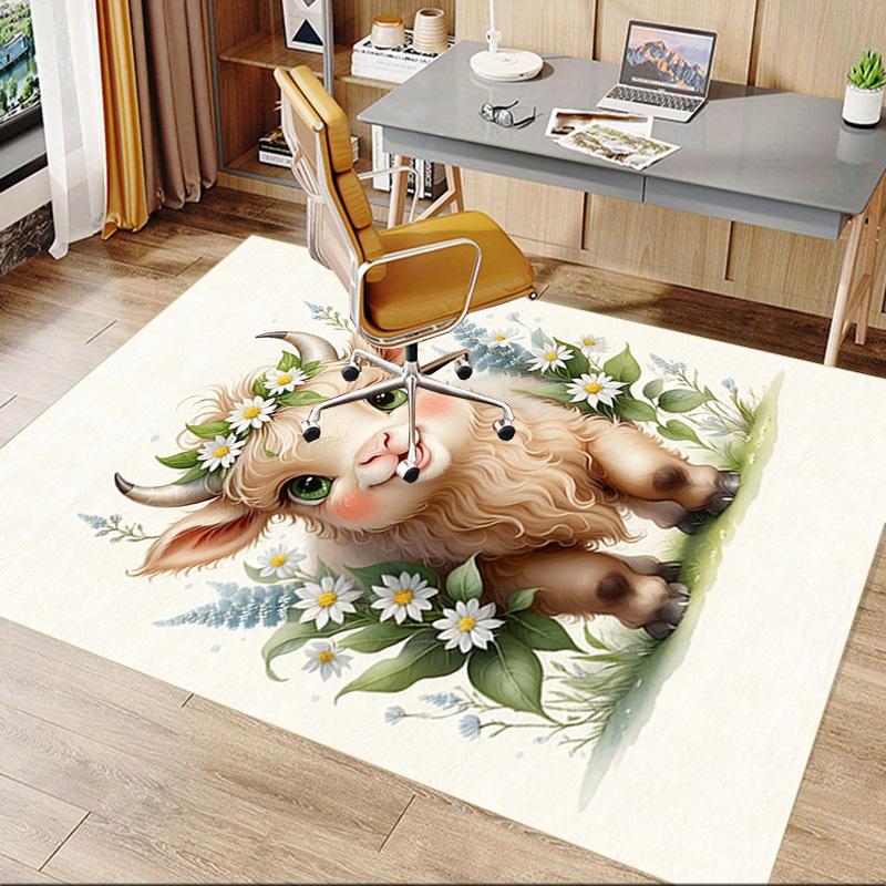 1PC goat flowers Extra Large Non Slip Floor carpet, Office, family, bedroom, Studio Large Area Rug Indoor Rugs, , Vibrant Colors