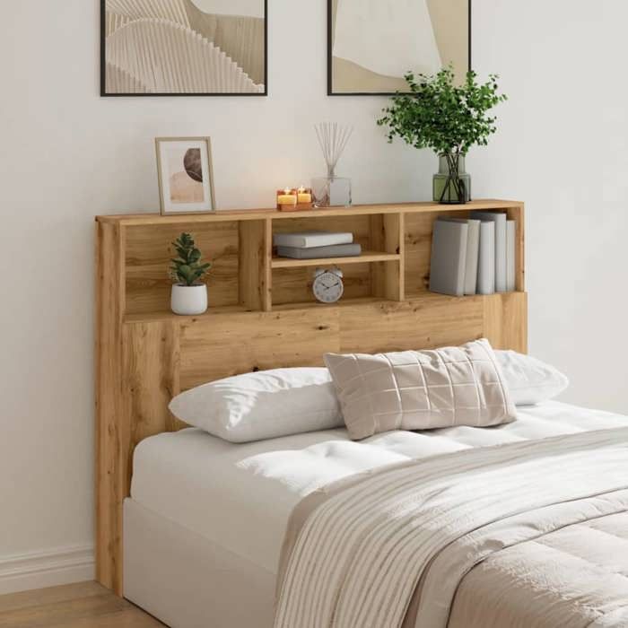 VidaXL Headboard Cabinet Artisan Oak 140x19x103.5 Cm, Headboard, Bedroom Cabinet, Headboard 856869