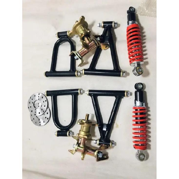 Go Kart Karting Four Wheel ATV Front Suspension Shock Absorbers Swingarms With Wheel Flange Sitting