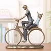 Figura de Pais de Bicicleta Resina Pai Mãe Filha Miniatura Decoração Arte e Artesanato para Casa Presente de Aniversário de Casamento para Filho Ornamento