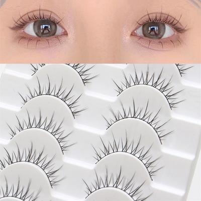10 Pairs Japanese Cosplay Manga Lashes 3D Faux Mink Lashes Fashion Spiky Lashes  for Women