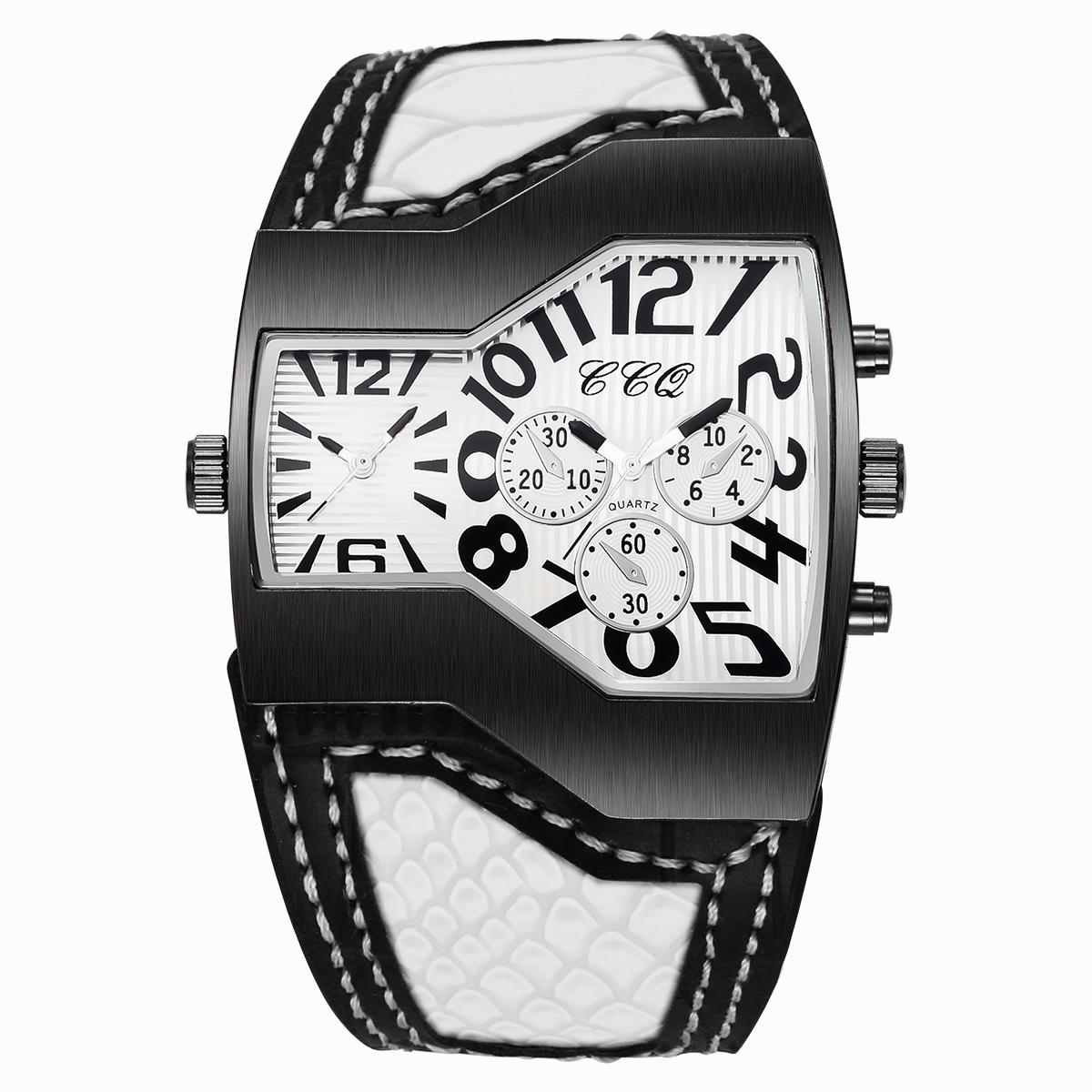 

Роскошные мужские часы с большим циферблатом, кварцевые часы, повседневные часы с кожаным ремешком, мужские спортивные наручные часы, Relogio Masculino