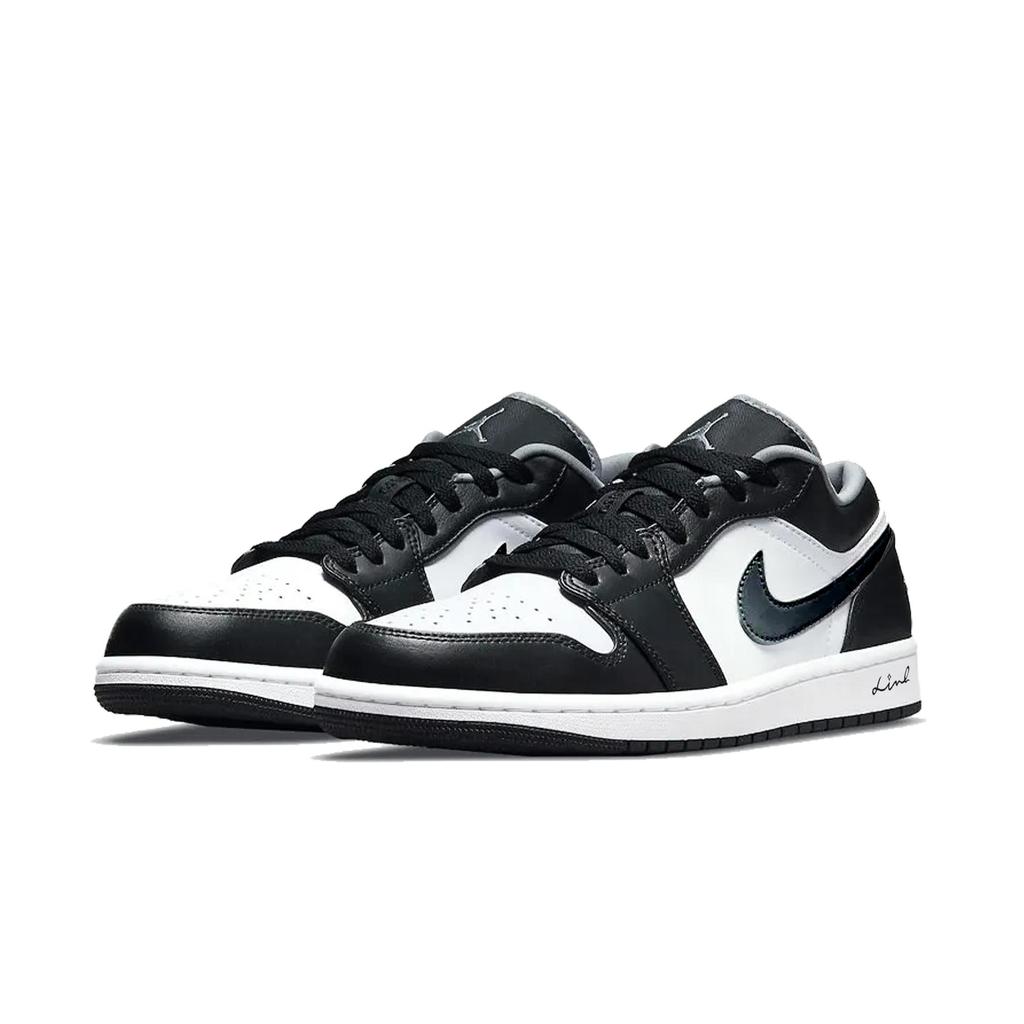 Jordan Air Jordan 1 Panda Low Top Vintage Basketball Shoes Unisex Black White 553558-040(Team855-)