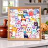 Yousheng  Wooden Cat Coloring Puzzle Kit with Marker Pens Glue DIY Hand-Painted 3D Irregular Cartoon Kitten Puzzle Photo Frame Decoration Ornament