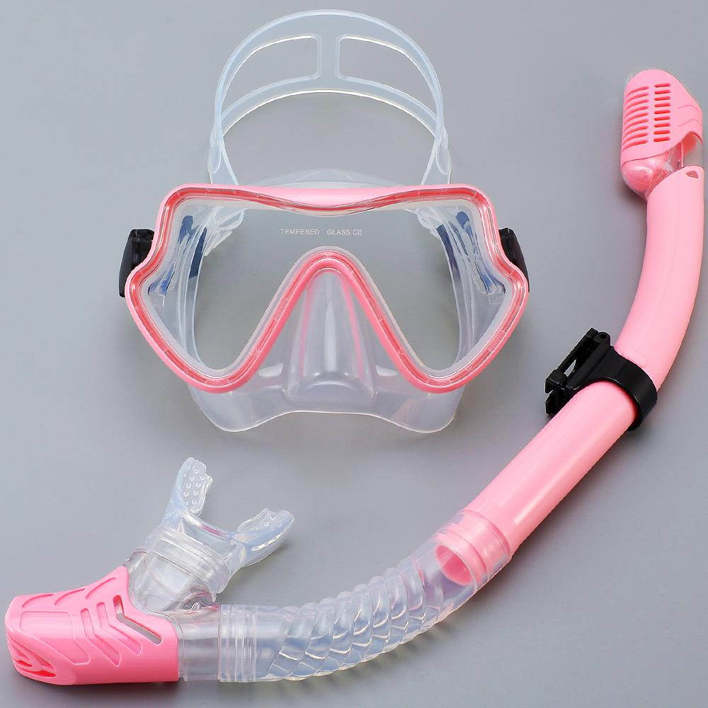 Scuba Diving Mask Snorkel Set Tempered Glass Professional Panoramic Snorkeling Gear Swimming Training Snorkel Kit Adults Youth