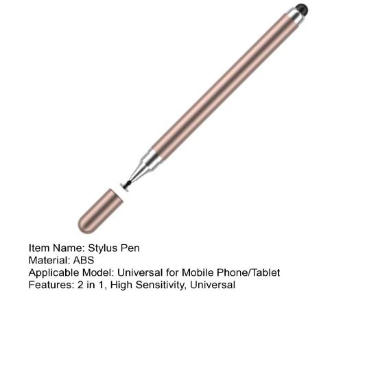 Stylus Pen 2 in 1 Double Headed High Sensitivity Replaceable Nib Precise Drawing Universal Tablet Smart Phone Touch Stylus Office Working