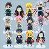9.5CM 6Pcs/Set Anime Demon Slayer Small Figure Character Multiple Combination Sets Cute Anime Toy Gift Collection Decoration PVC