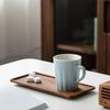 1Pcs Acacia Wood Serving Tray Square Rectangle Breakfast Sushi Snack Bread Dessert Cake Plate With Easy Carry Grooved Handle New