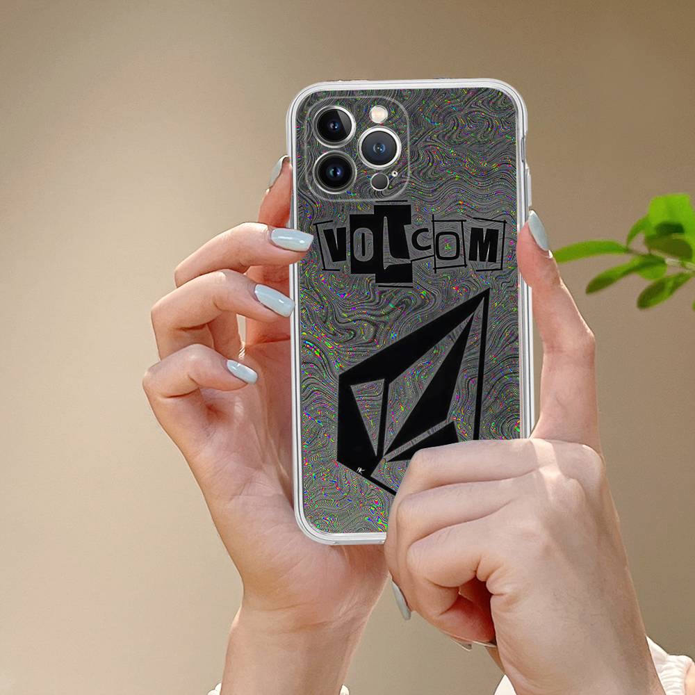 V-Volcom LOGO Fashion Phone Case For IPhone 17 16 15 Plus 14 13 Mini 12 11 Pro Max Soft Shell Cover