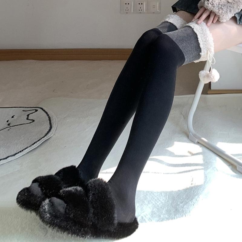 1 Pair Women Over Knee Stockings Princess Style Dress Socks Ruffle Thigh High Socks Long Tube Frilly Socks Ballet Socks