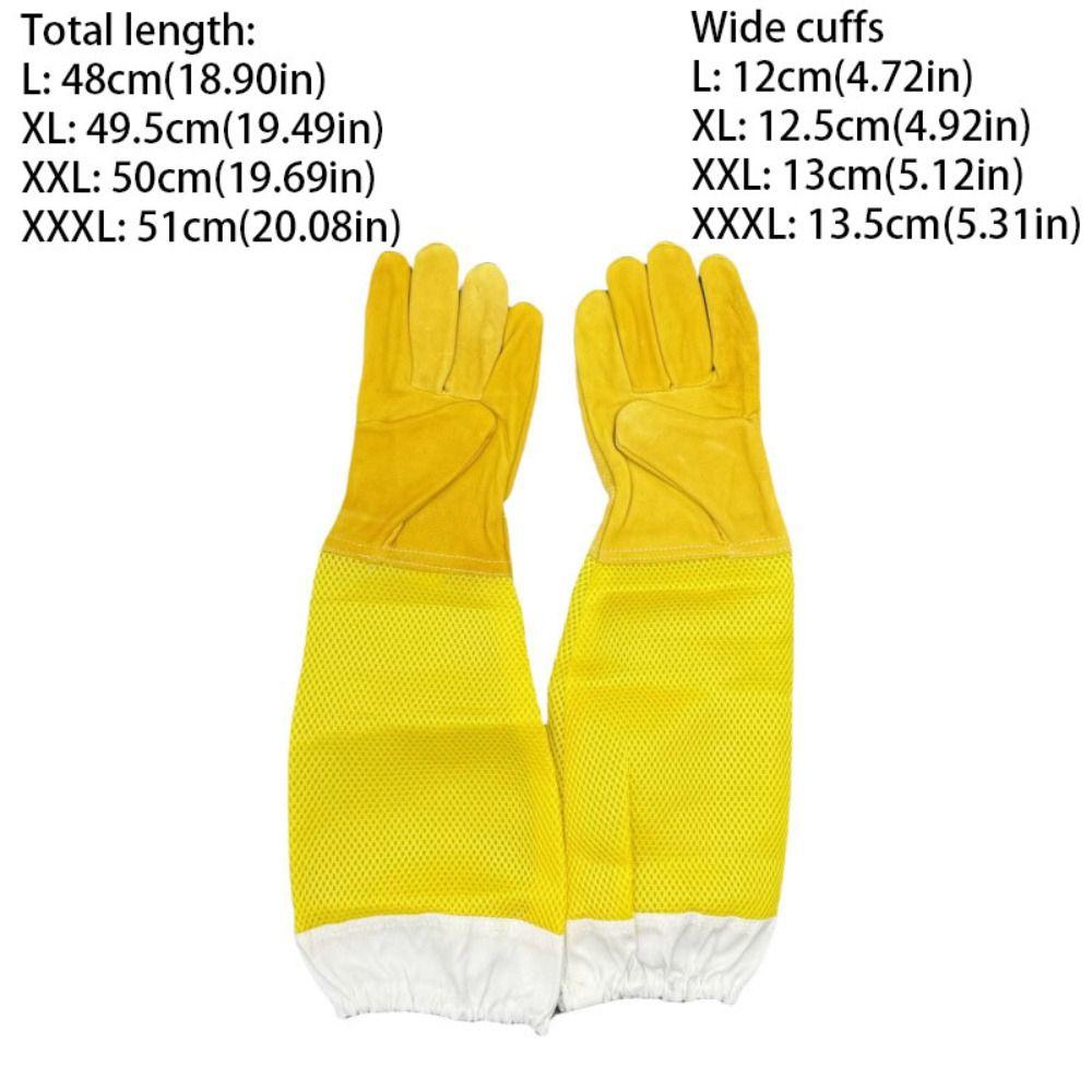 Leather Beekeeping Gloves Breathable Mesh Ventilated Gloves  Beekeeping Supplies