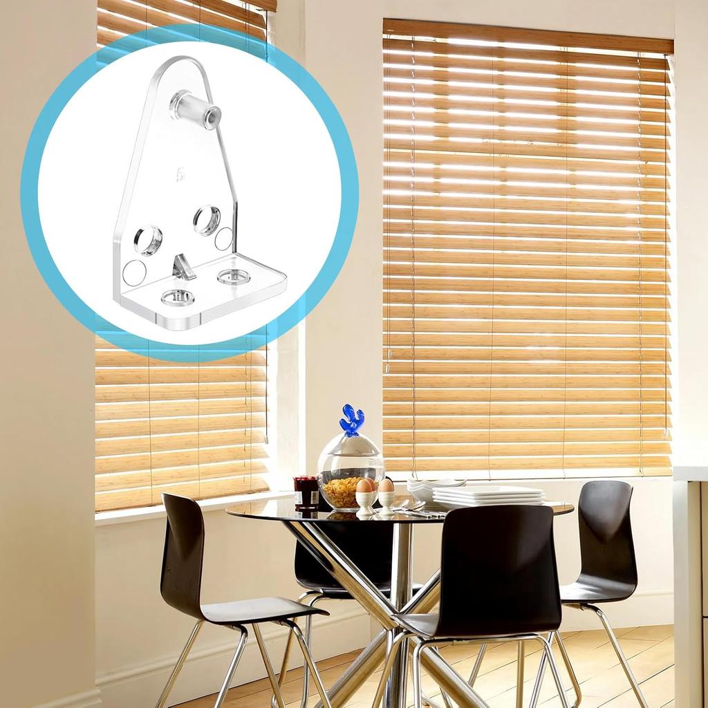 12 Pieces Hold Down Bracket 1 Inch Mini Brackets for Blinds Clear Plastic Blind Brackets Holder Blinds Bottom Rail Hold Clips Replacements Blind