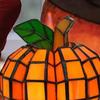 Stained Glass Pumpkin Lantern Handmade Halloween Pumpkin Lamp Starry Night Glass Decor Indoor Fall