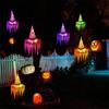 5Pcs Halloween Witch Hat Lights,Witch Hats Hanging Decoration LED Glowing Witch Hat Pendant  Festival Luminous Hat Halloween Decoration