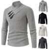Men's Casual And Trendy Solid-color Warm Sweater, Fashionable Pullover, Men's Long-sleeved Sweater With Semi-high-neck Knitted Sweater Inside