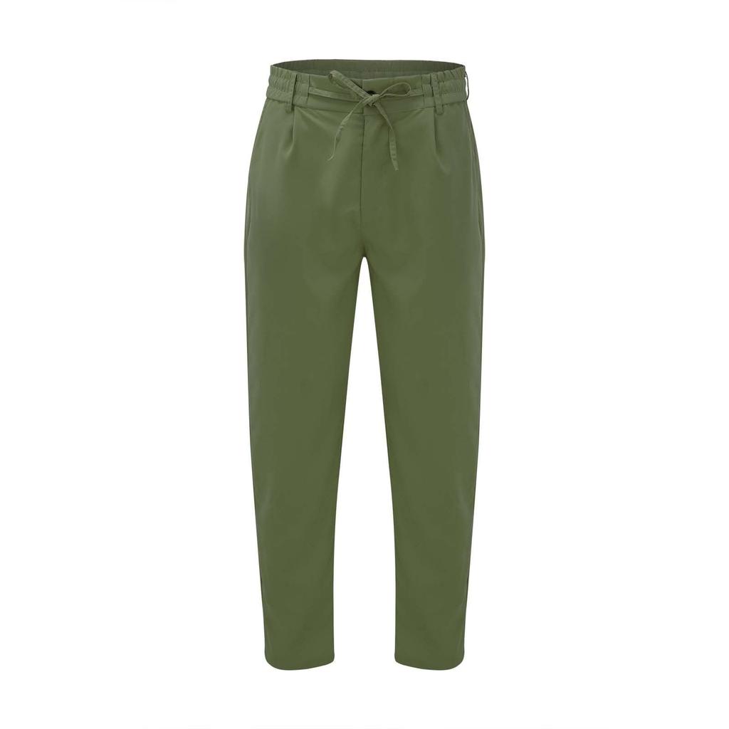 Mens Tapered Pants Casual Linen Pants Elastic Waist Slim Fit Beach Yoga Business Lightweight Cotton Trousers With Pockets