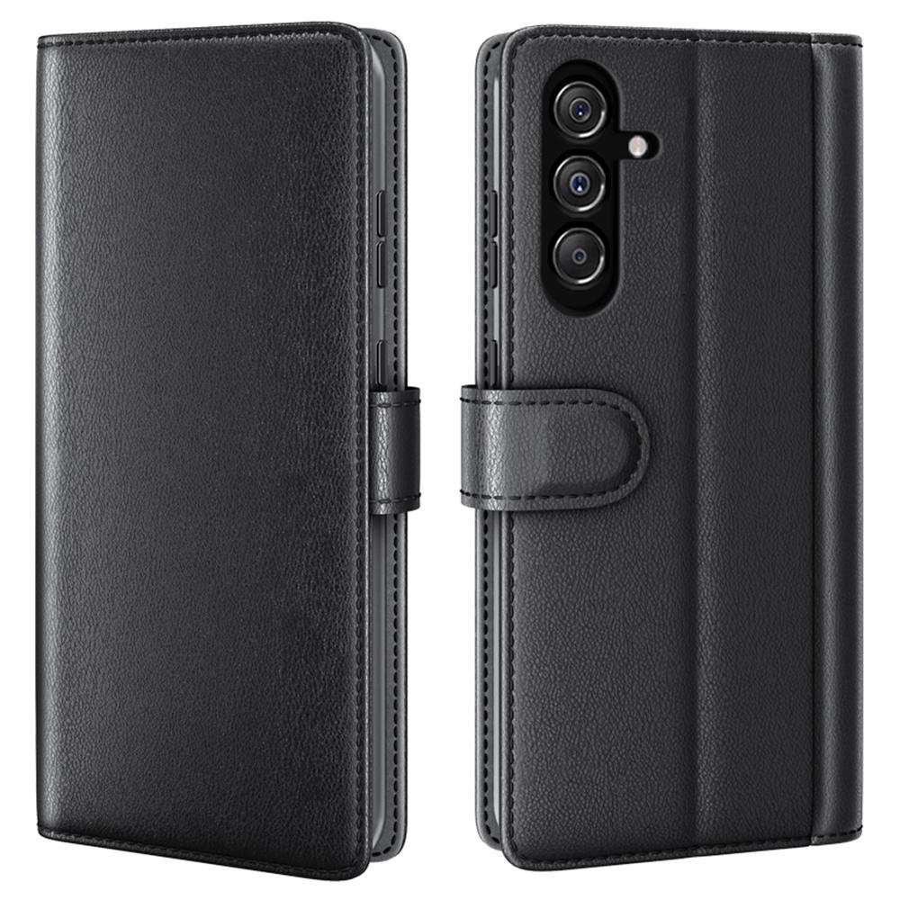 

For Samsung Galaxy F34 5G/M34 5G Case Genuine Split Leather Phone Cover with Wallet Stand Black