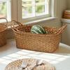 Gifts Portable Handwoven Rattan Basket Rattan Storage Basket with Handle Storage Baskets Desktop Storage Tool Food Plate