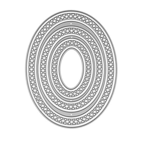 Oval Çerçeve Kesme Kalıpları Kendin Yap Scrapbooking Kabartma Kağıt Kartlar Fotoğraf El Sanatları Kalıbı