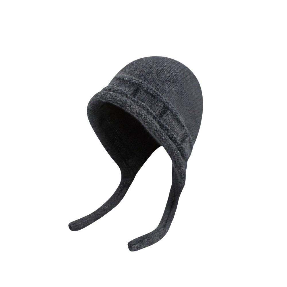 Plush Winter Knitted Hat Solid Color Pullover Hat Simple Warm Beanie Hat Girl