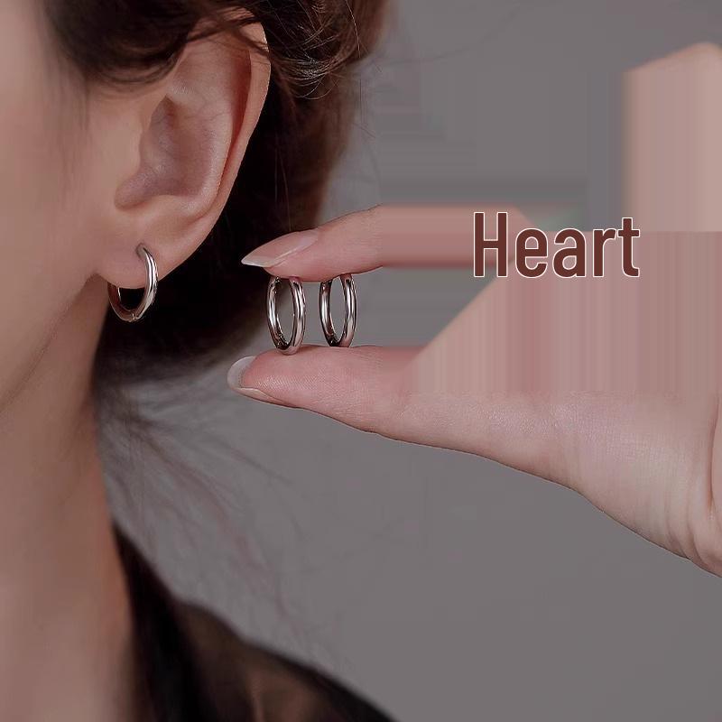 Trendy Circle Earrings: Luxe Minimalist Design in 925 Silver for Men & Women