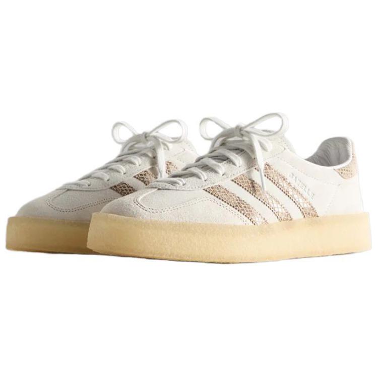 Adidas Ronnie Fieg X Clarks X 8th Street Gazelle Indoor Kithmas Unisex Sneakers Cream Crystal-White Brown JS1754