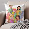 Cute American Children Cartoon CCocomelon Cushion Cover Pillowcase Antidustmite Invisible Zipper Short Plush Sofa Cushion