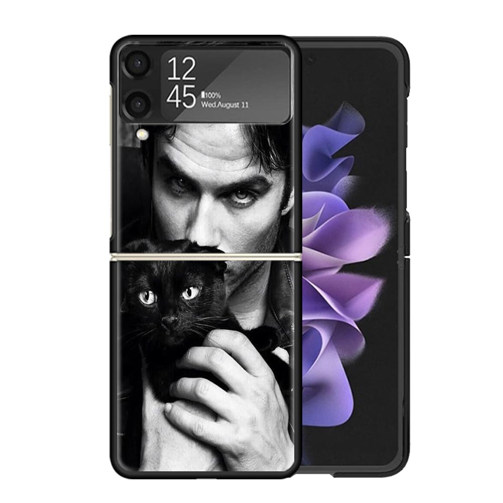 The Vampire Diaries Salvatore Clear Phone Case For Samsung Z Flip 7 6 5 4 3 Galaxy ZFlip7 ZFlip6 ZFlip5 ZFlip4 ZFlip3 5G Print C