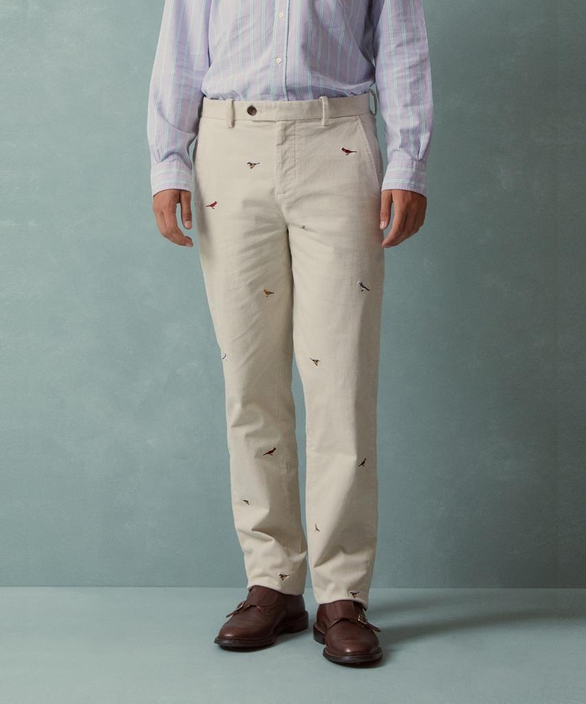 BROOKS BROTHERS Regular Fit 15W Corduroy Bird Pattern Chino Pants (Beige) (Bbpcmnf404)