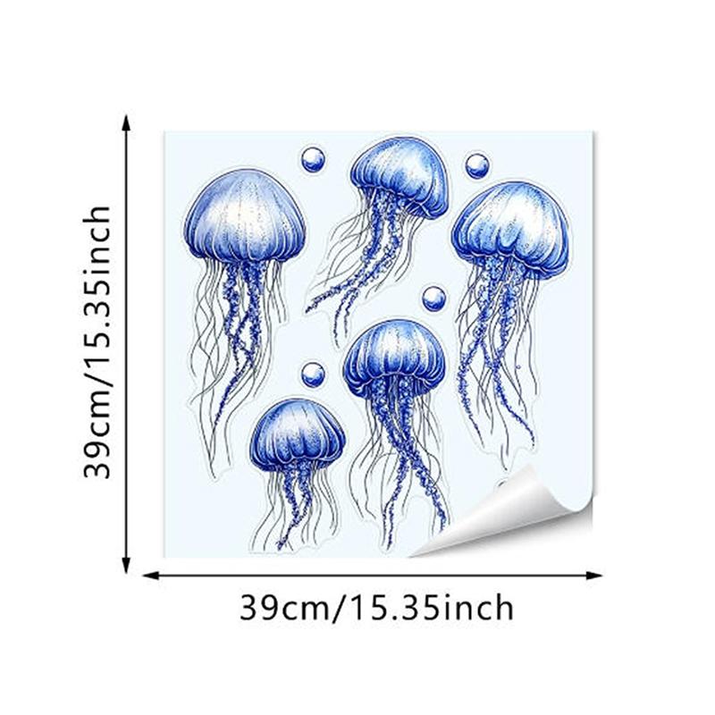 Glow-In-The-Dark Jellyfish Toilet Stickers Self-Adhesive Removable Luminous Decals Home Decor Stickers Car Stickers