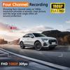 Cámara de salpicadero para coches 4 canales Caja negra WiFi Cámara de conducción FHD 1080P Visión nocturna Grabación en bucle Accesorios para coche