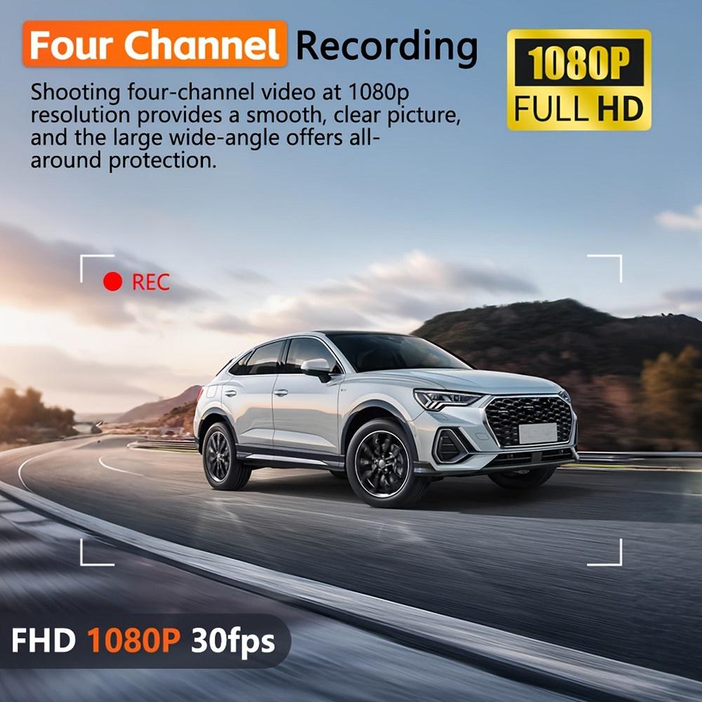 Cámara de salpicadero para coches 4 canales Caja negra WiFi Cámara de conducción FHD 1080P Visión nocturna Grabación en bucle Accesorios para coche